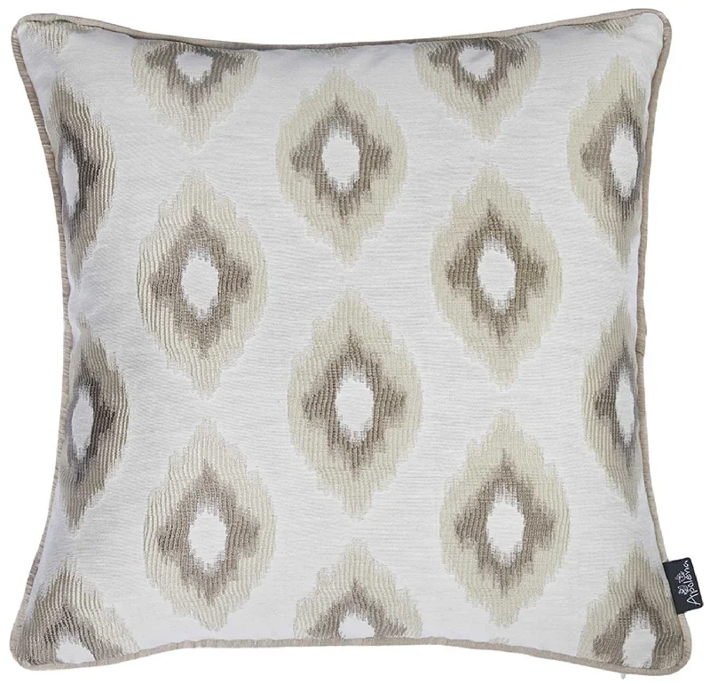 Neutral Browns Ikat Decorative Throw Pillow Cover