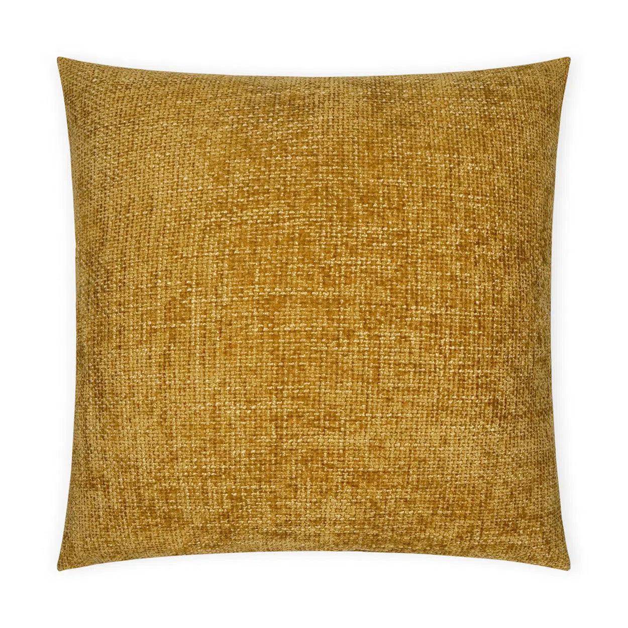 Norse Gold Solid Textured Yellow Gold Large Throw Pillow With Insert