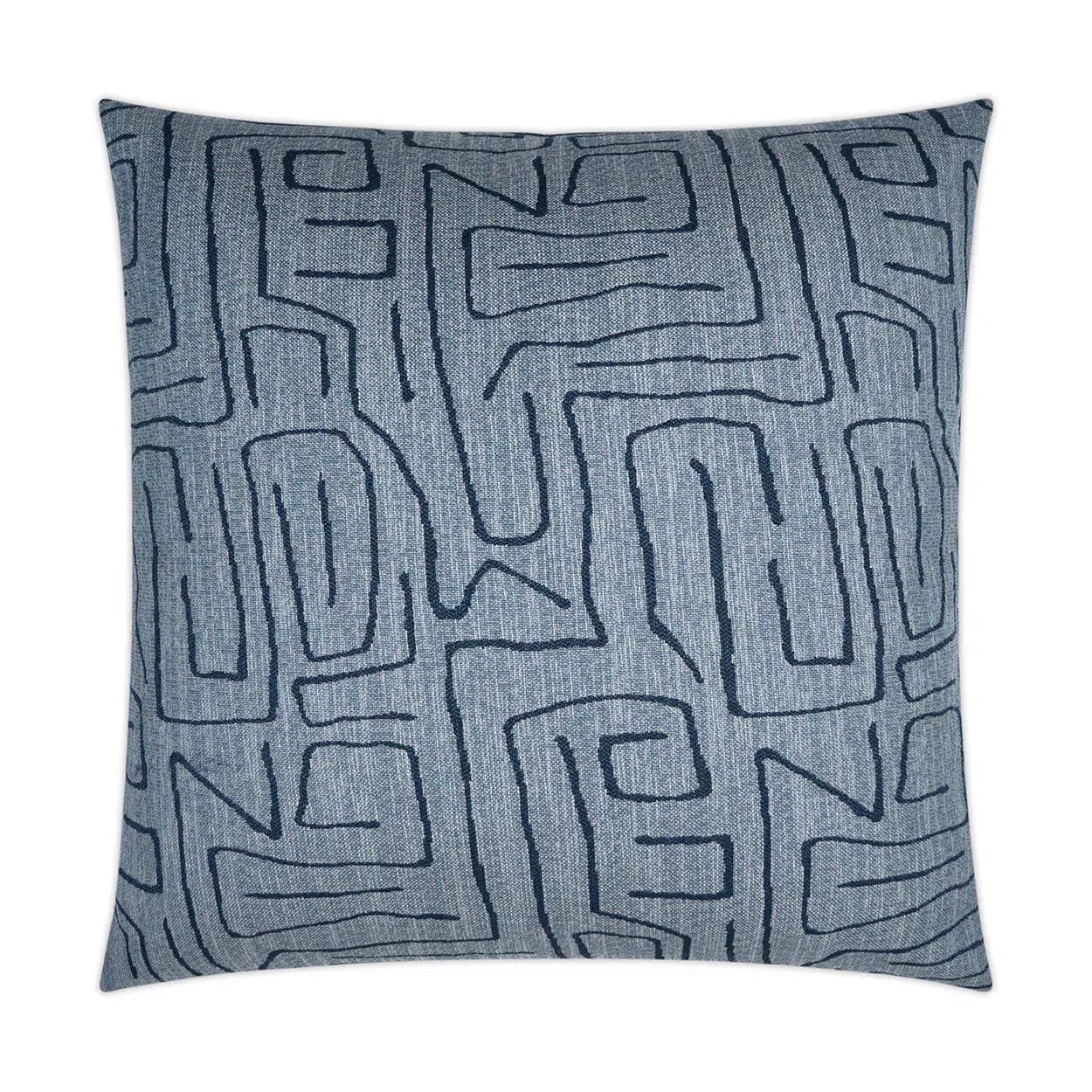 Novato Indigo Abstract Blue Large Throw Pillow With Insert