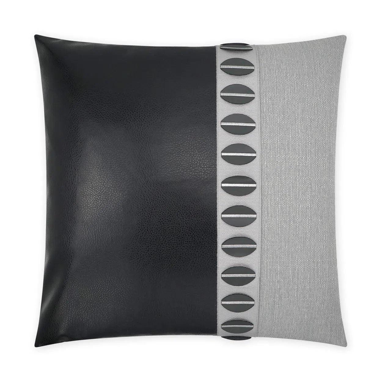 Paros Black Band  Black Silver Large Throw Pillow With Insert