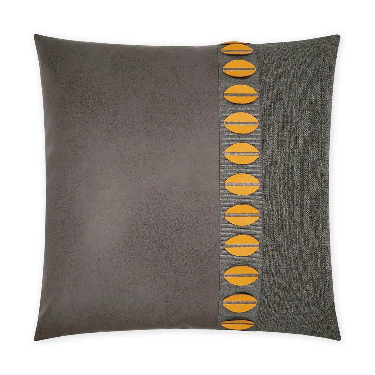 Paros Mustard Band Grey Orange Large Throw Pillow With Insert