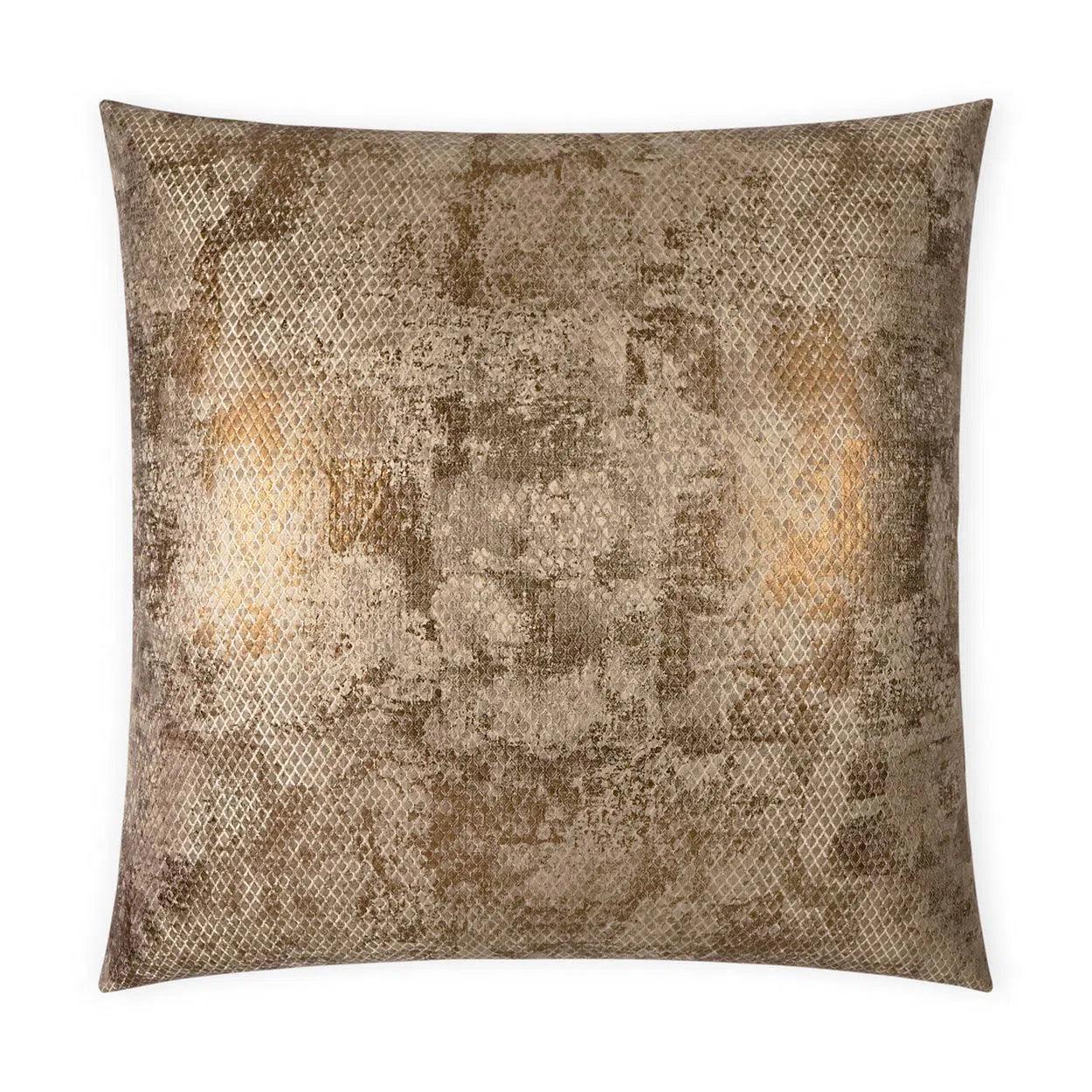 Pitone Bronze Animal Glam Bronze Large Throw Pillow With Insert