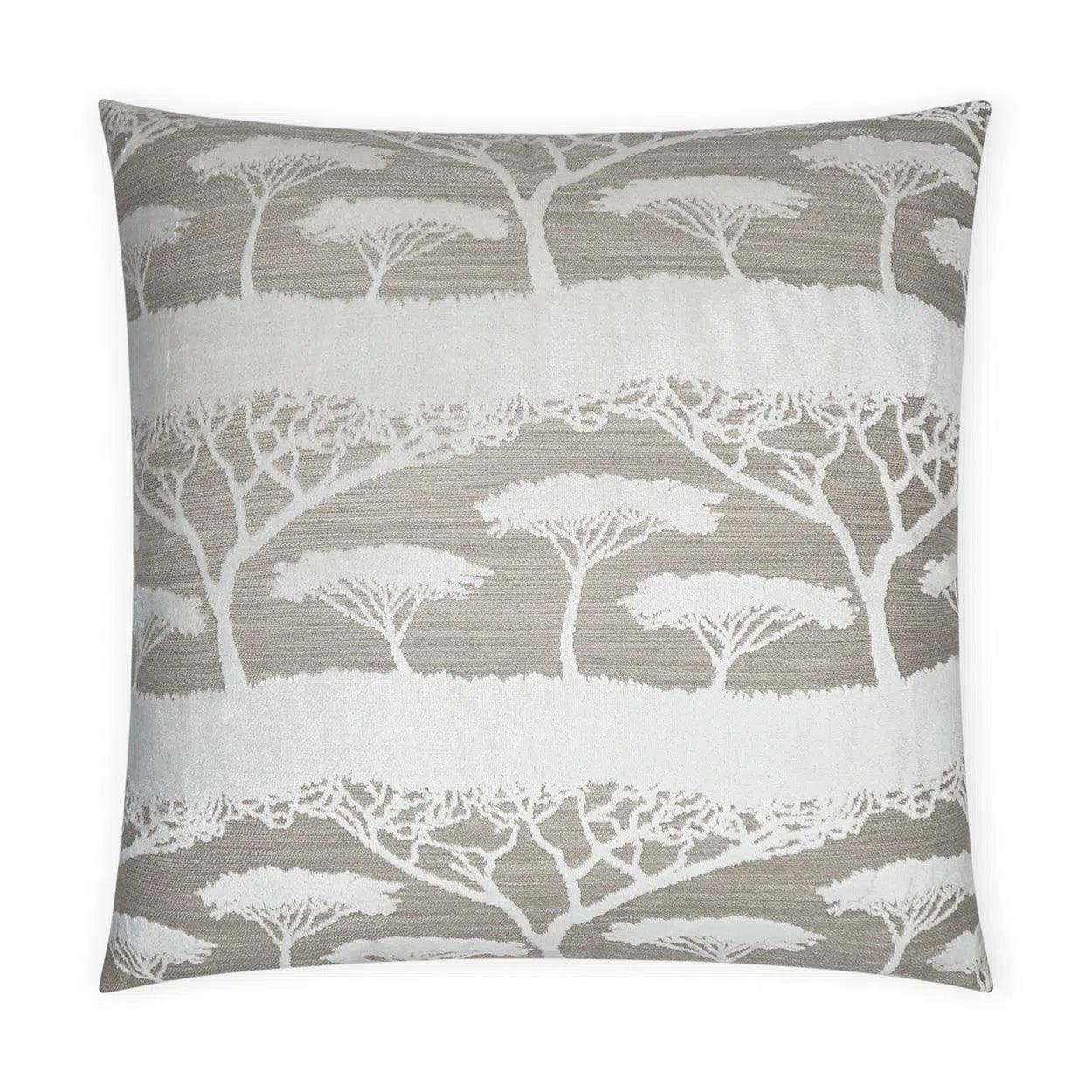 Raintree Floral Ivory Tan Taupe Large Throw Pillow With Insert