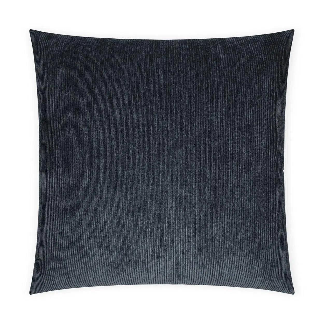 Ridges Cadet Solid Stripes Textured Navy Large Throw Pillow With Insert