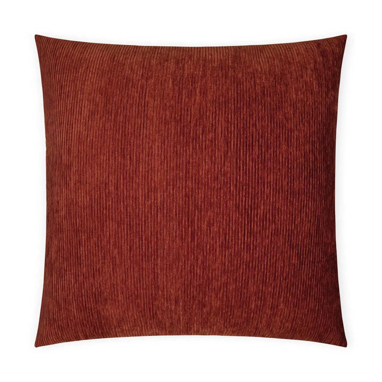 Ridges Paprika Solid Stripes Textured Red Large Throw Pillow With Insert