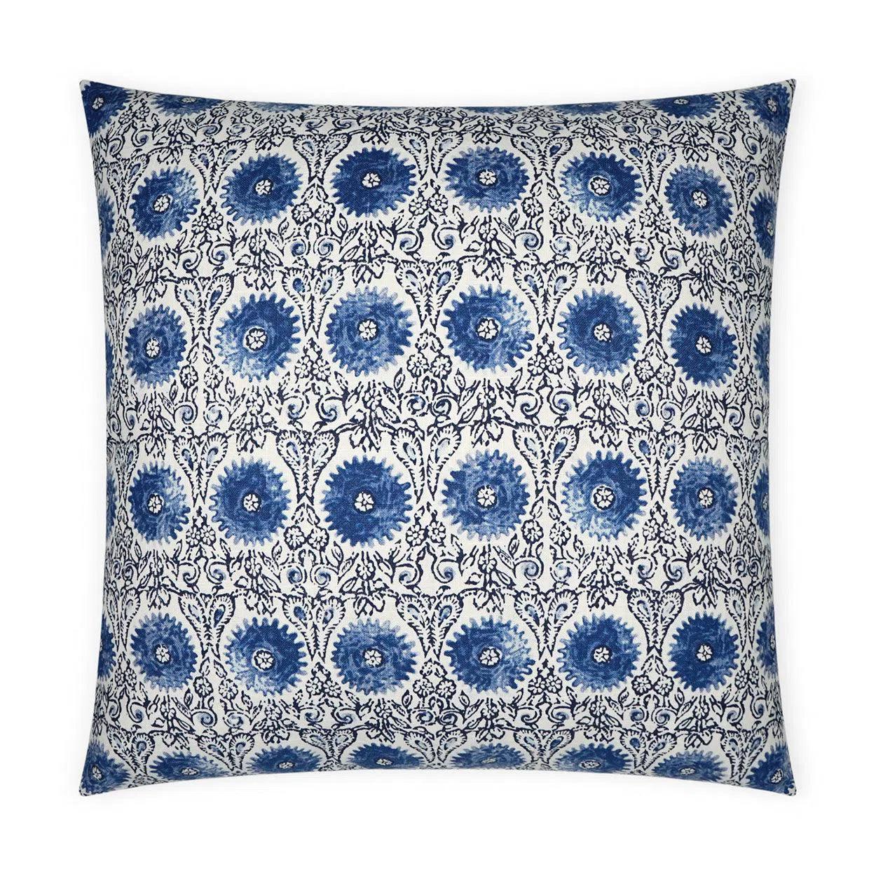 Riya Sapphire Global Blue Navy Large Throw Pillow With Insert