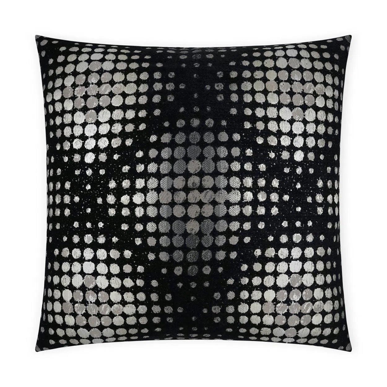 Selfie Onyx Dots Black Grey White Large Throw Pillow With Insert