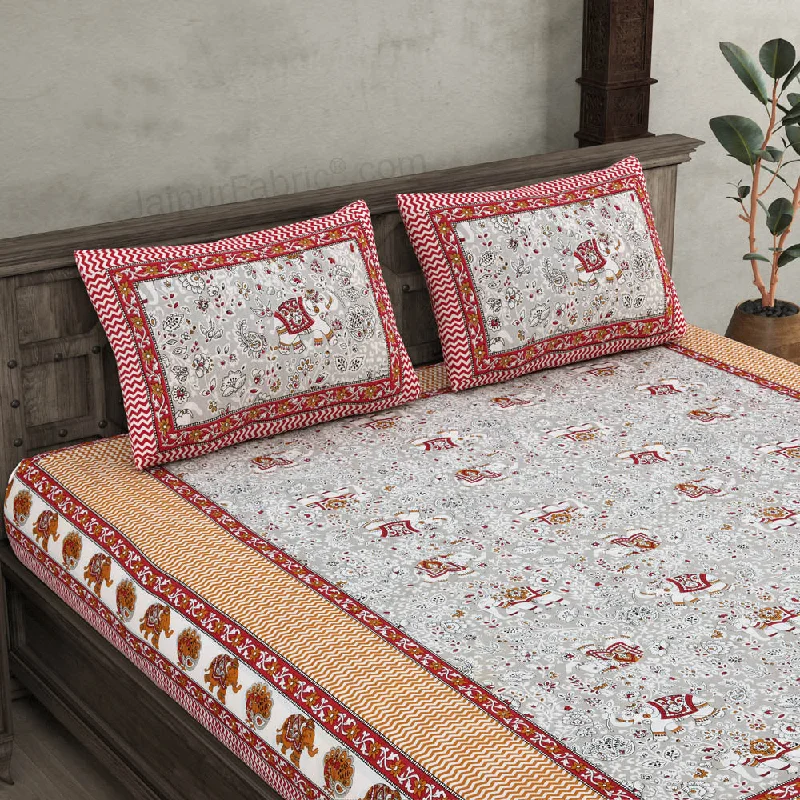 Shubh Arambh Maroon Double Bedsheet