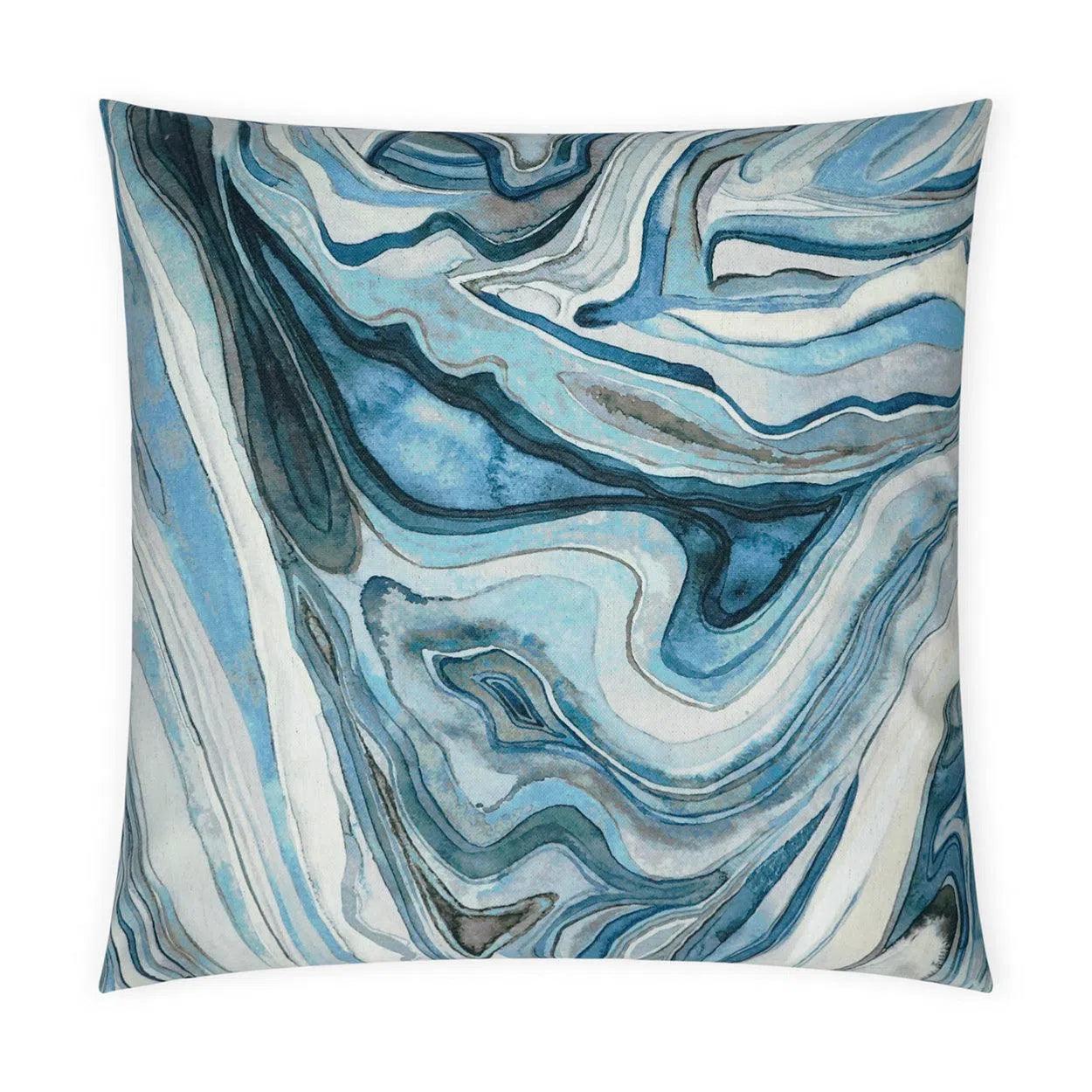 Sumidero Marine Abstract Blue Large Throw Pillow With Insert