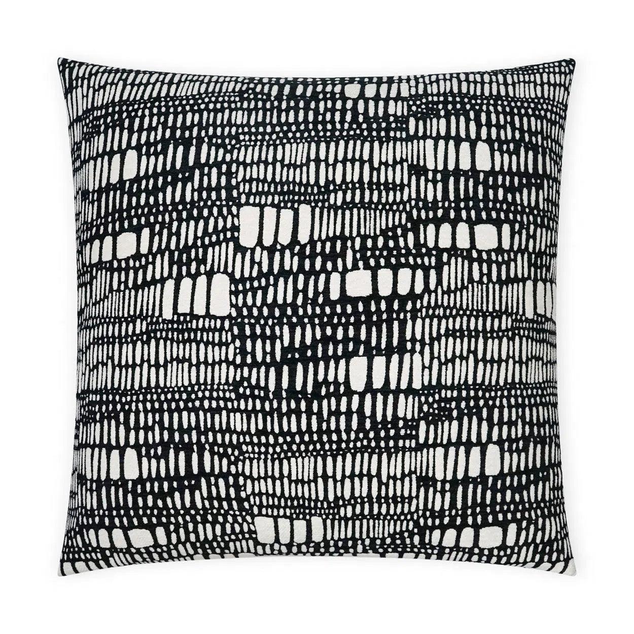 Tesota Domino Abstract Black Large Throw Pillow With Insert