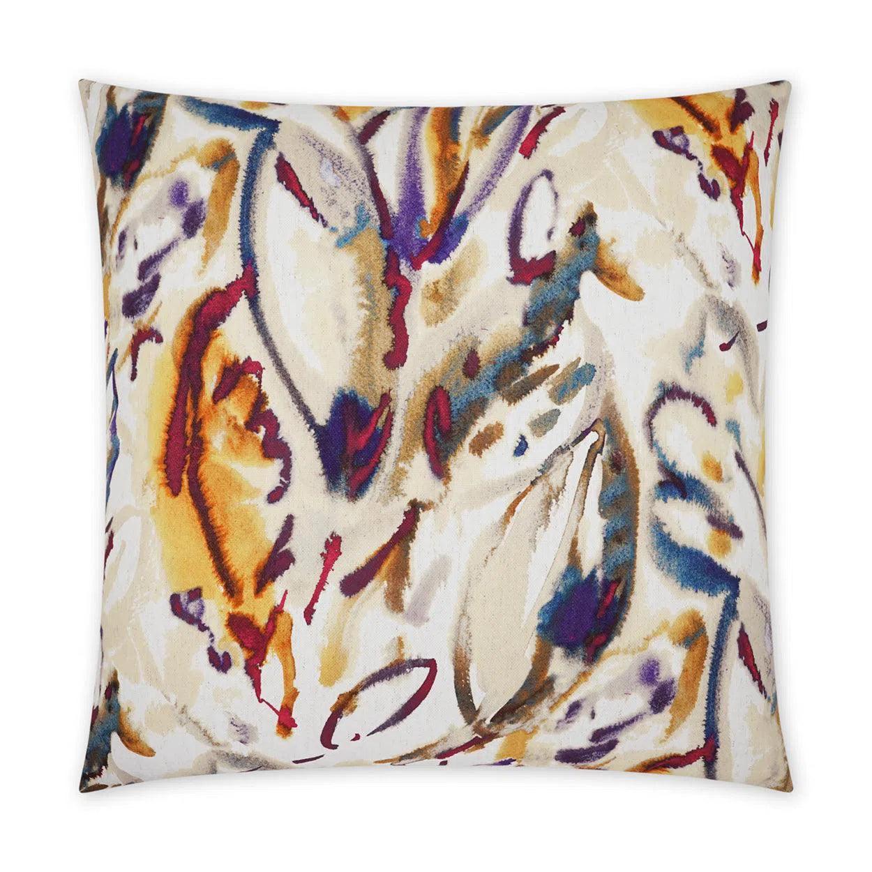 Tisane Berry Abstract Floral Large Throw Pillow With Insert