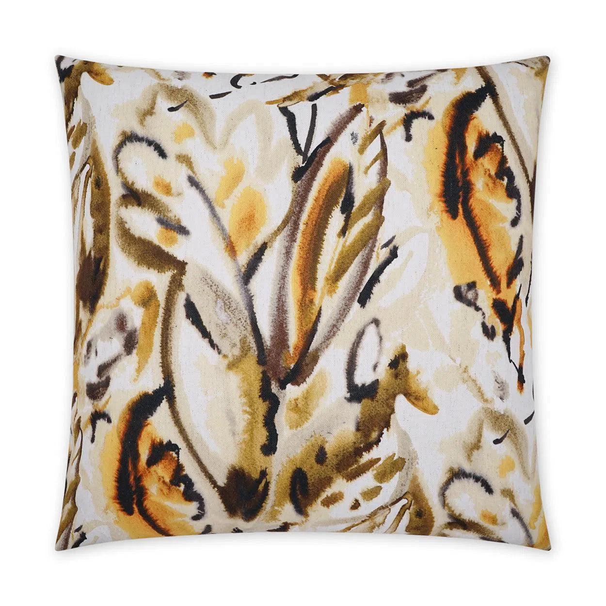 Tisane Sunflower Floral Brown Large Throw Pillow With Insert