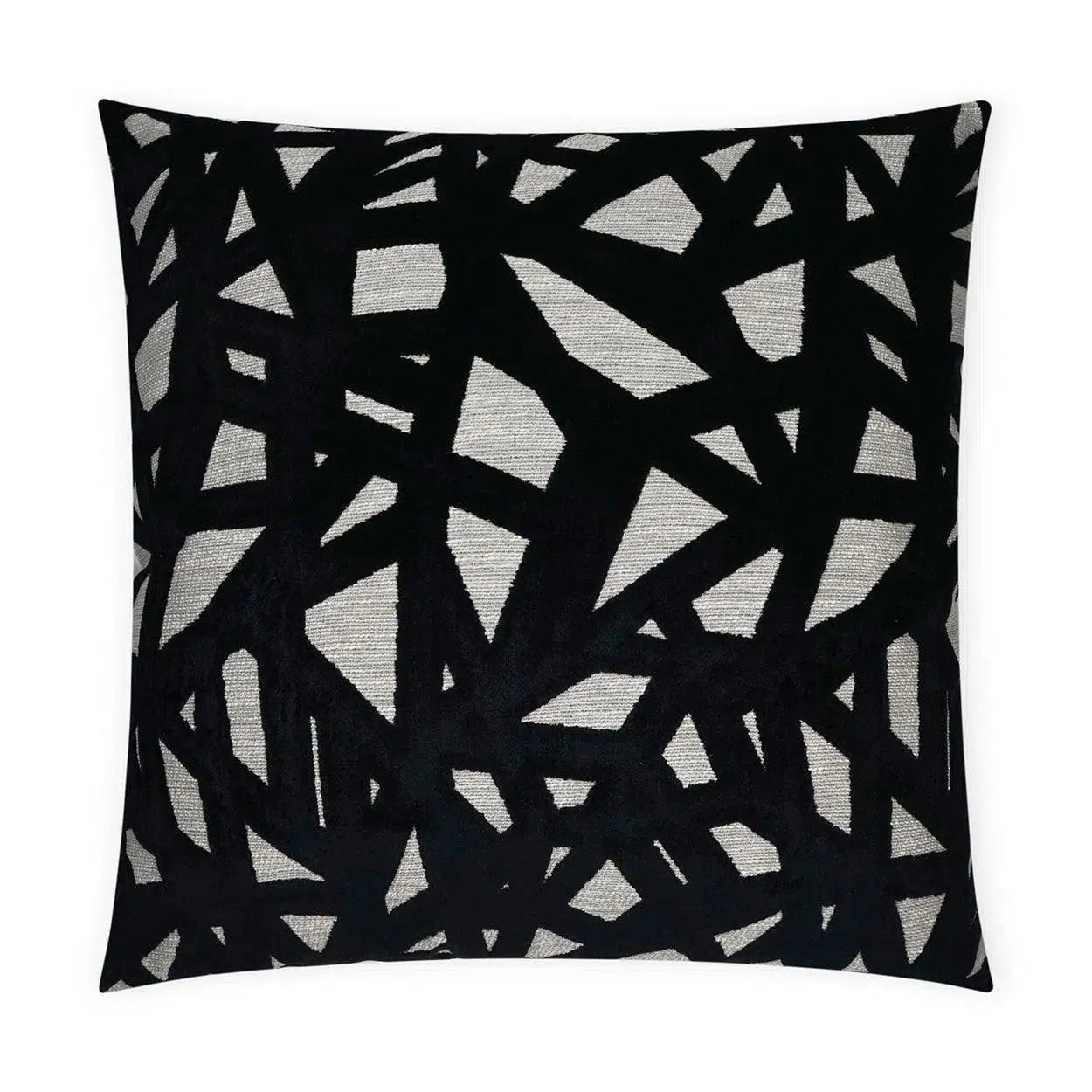 Veleri Black Abstract Black Grey Large Throw Pillow With Insert