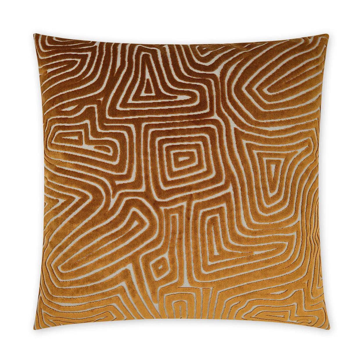 Vertigo Rust  Abstract Copper Large Throw Pillow With Insert