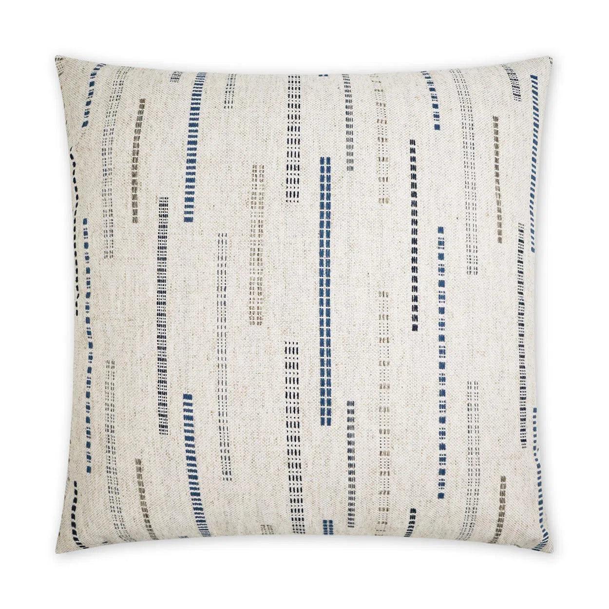 Winstead Stripes Ivory Blue Large Throw Pillow With Insert