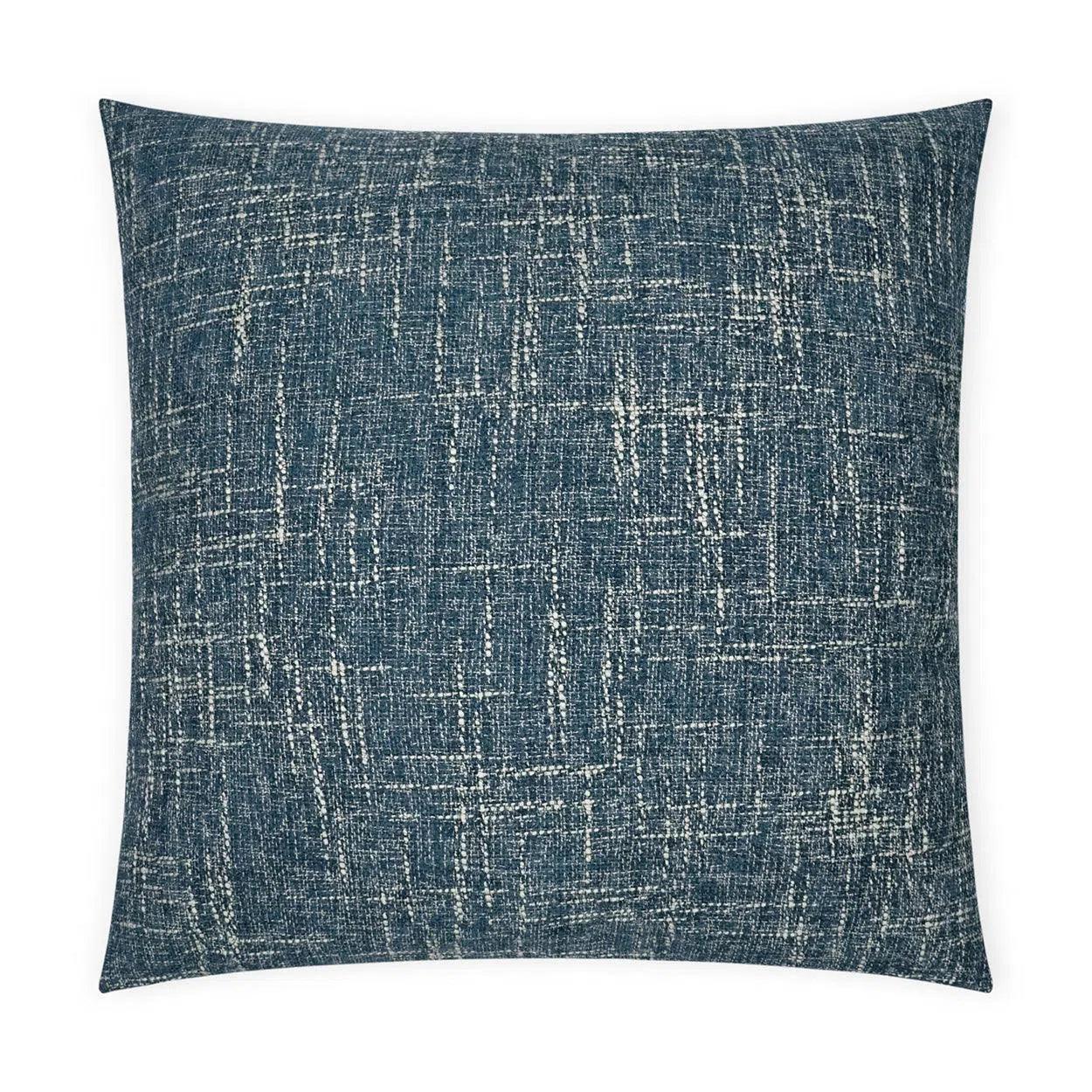 Zareen Denim Solid Textured Blue Large Throw Pillow With Insert